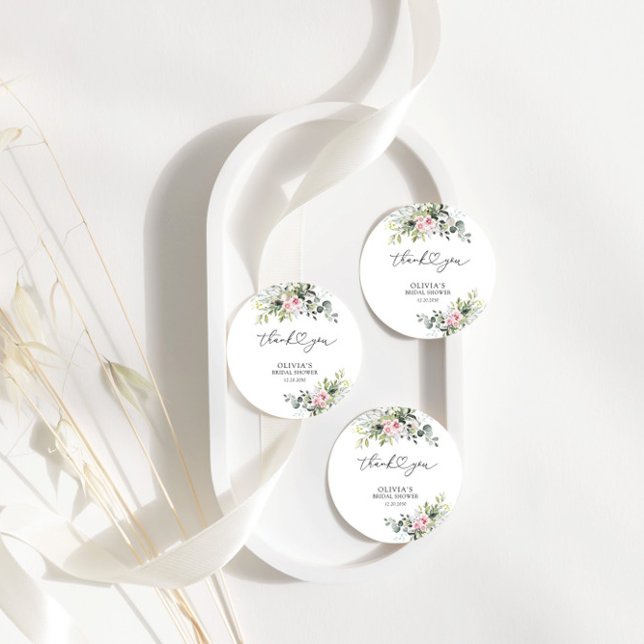 Märkre för  Rosa Greenery Möhippa Gift Gåvor Etiketter (Skapare uppladdad)