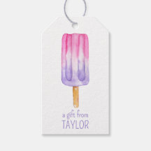 Märkre för Rosa och Lila av vattenfärgen Popsicle