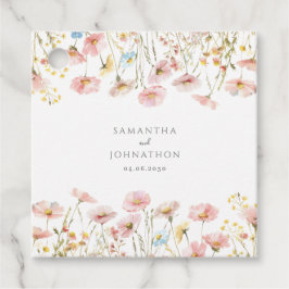 Märkre för Rosa Wildblommor Blommigt Wedding Favo Gåvor Etiketter