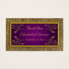 Märkre för royalets Lila och Guld Blommigt-bröllop Visitkort