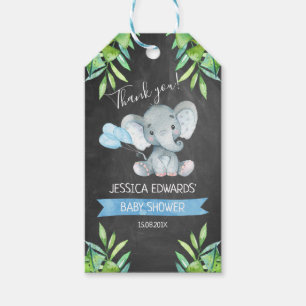 Märkre för Safarielefantbaby shower Presentetikett