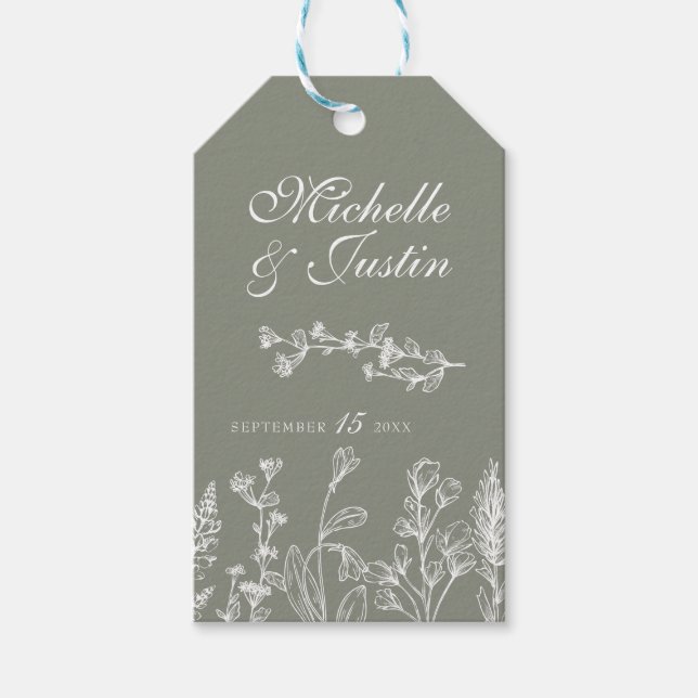 Märkre för säljfrämjande Gröntar för Blommigt Bröl Presentetikett (Framsidan)