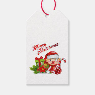 Märkre för Santa hjälpredagåva Presentetikett