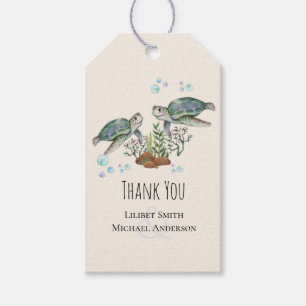 Märkre för Sea Turtles Beach Wedding Gift Presentetikett