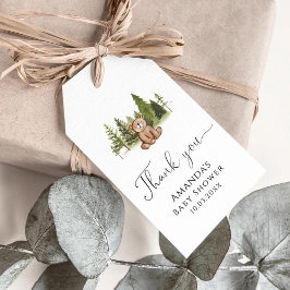 Märkre för skogskläder för babyskor Tack Gift Presentetikett