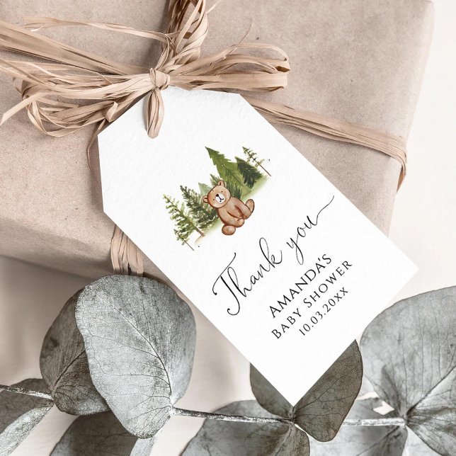Märkre för skogskläder för babyskor Tack Gift Presentetikett (Skapare uppladdad)
