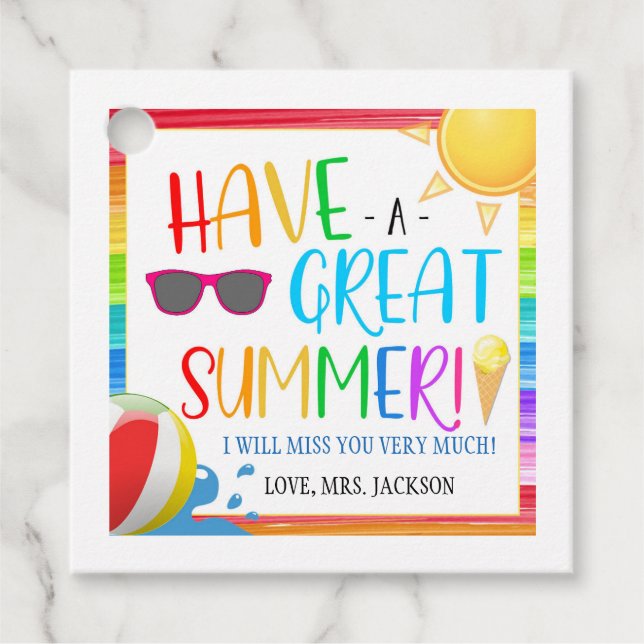 Märkre för skolårets gåva gåvor etiketter (Framsida)