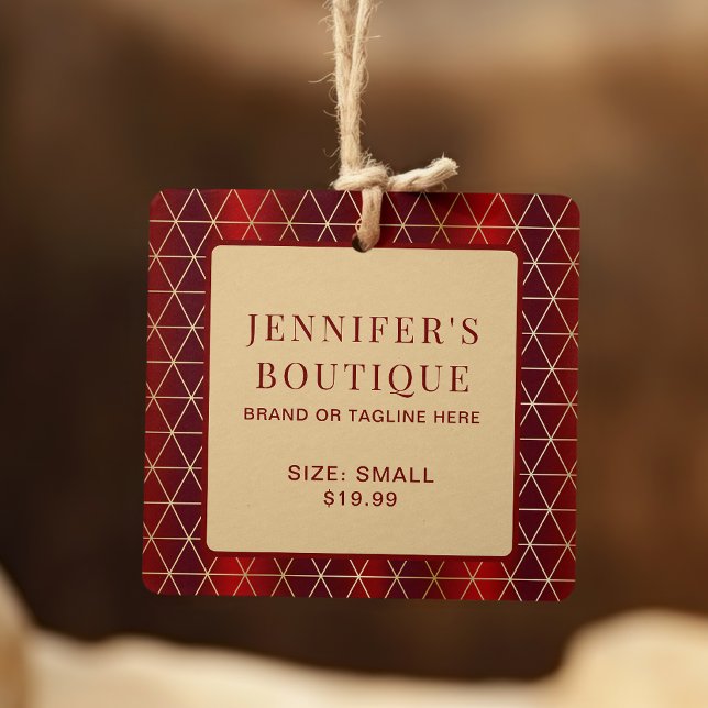 Märkre för små företag, lyxröd geometrisk (Skapare uppladdad)