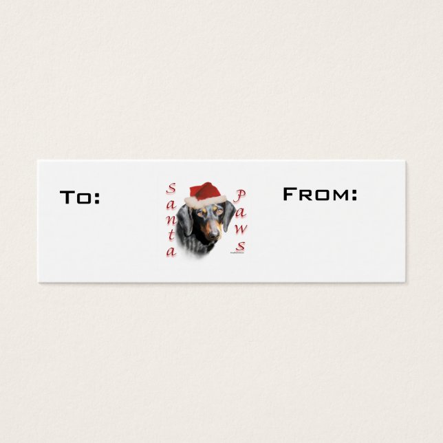 Märkre för Smooth Dachshund Tassar Gift Litet Visitkort (Framsidan)