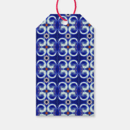 Märkre för snabb av blå mönster-gåva presentetikett