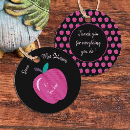 Märkre för stor Rosa Apple Teacher Gift- Gåvor Etiketter