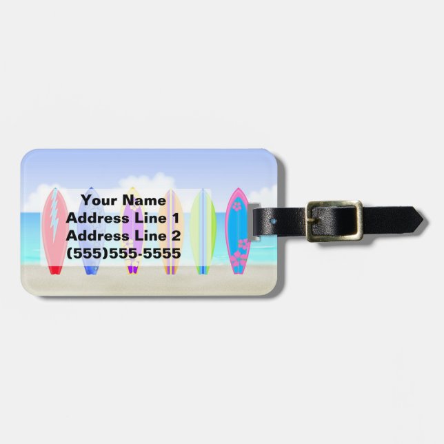 Märkre för surfingbrädastrandbagage bagagebricka (Horisontell Framsida)