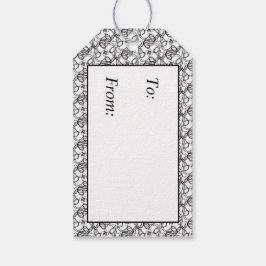 Märkre för svart och vitt snurrande presentetikett