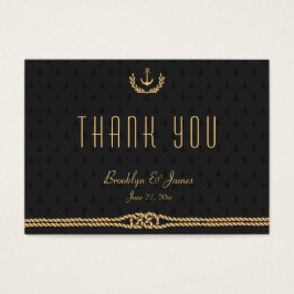 Märkre för svartvit och Guld-sjöbröllop Visitkort