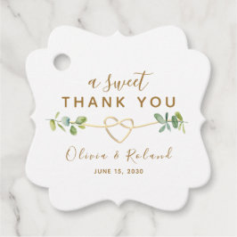 Märkre för svensk Tack-bröllopsförmån för Guld Gåvor Etiketter