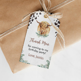 Märkre för Tack av Födelsedagsfest för höglandskö Presentetikett