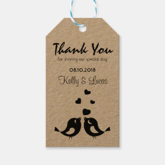 Märkre för Tack-bröllop till förmån för Love birds Presentetikett