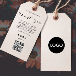 Märkre för tack Business Logotyp QR-kodetikett Visitkort