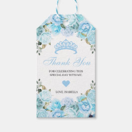 Märkre för Tack för Himlar Blue Blommigt Presentetikett