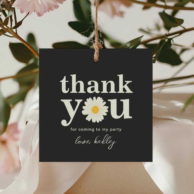 Märkre för Tack på daisy Gåvor Etiketter (Skapare uppladdad)