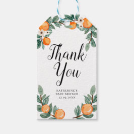 Märkre för Tacken orangar två babyskor Presentetikett