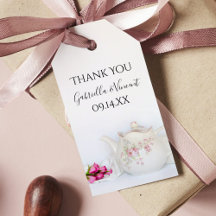 Märkre för tekanna- och Rosa ros-bröllopsförmån