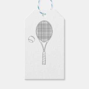 Märkre för tennisfladdermöss- & bollgåva presentetikett