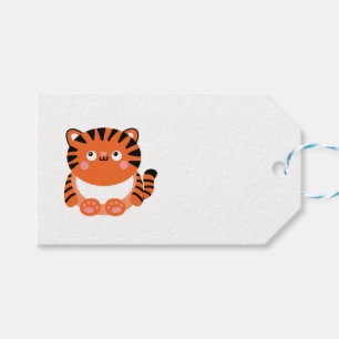 Märkre för tiger-gåva för kawaii-stil-djur presentetikett