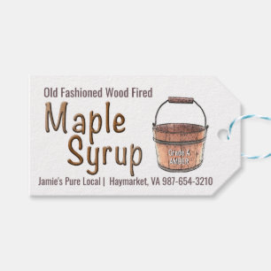 Märkre för träeldda band och skopémaple Syrup Presentetikett