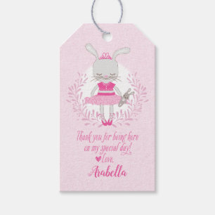 Märkre för Tutu Cute Bunny Tack-parti Presentetikett