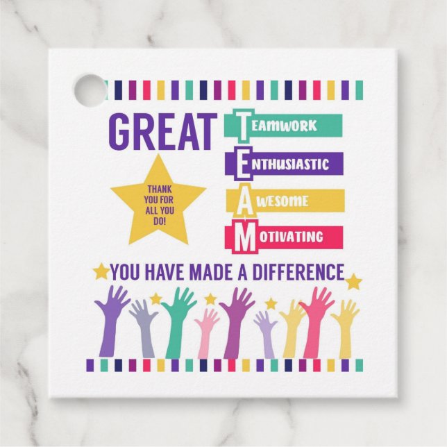 märkre för Underbar gruppuppskattning Gåvor Etiketter (Framsida)