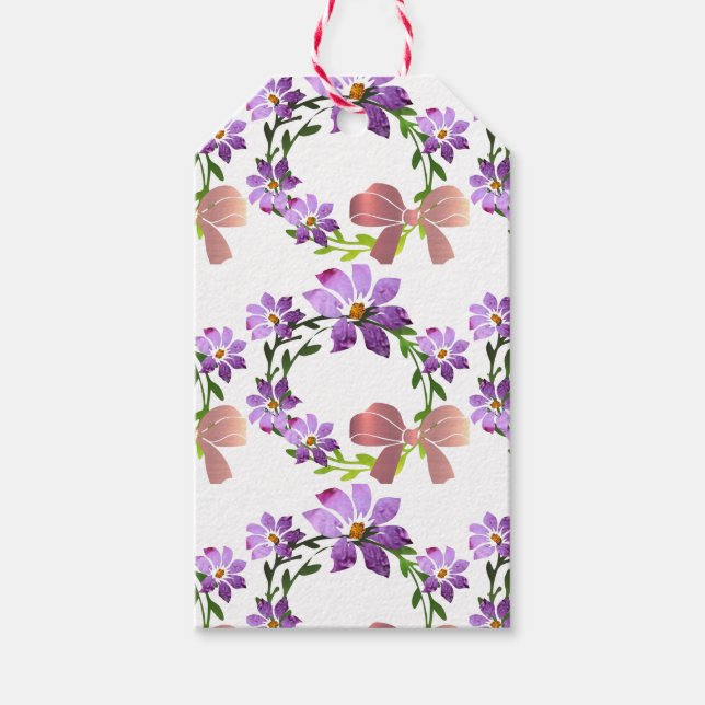 Märkre för utandning av blommigt presentetikett (Framsidan)
