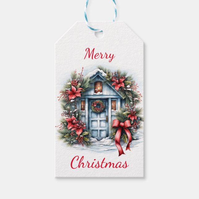 Märkre för utandningsvektor för god jul presentetikett (Framsidan)