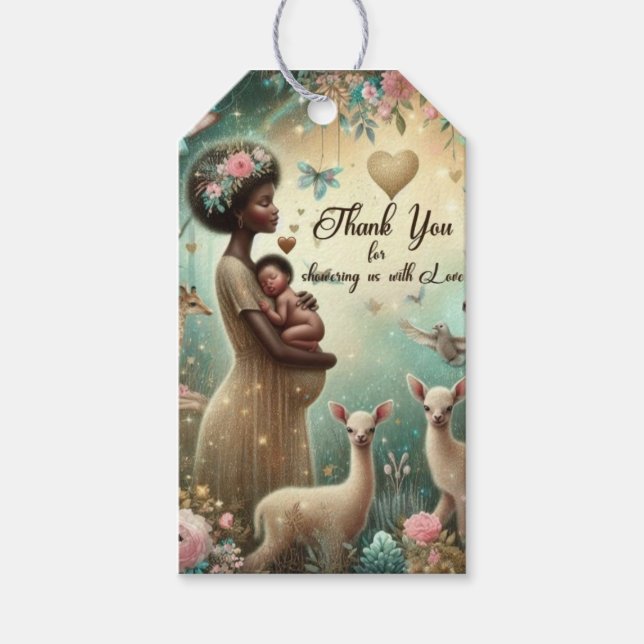 Märkre för vacker afrikansk babystöt presentetikett (Framsidan)