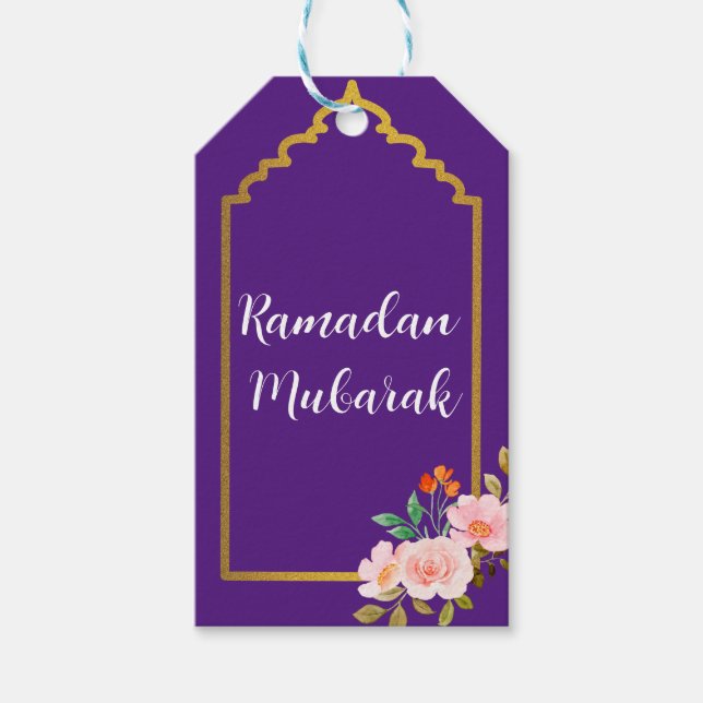 Märkre för vacker Ramadan Mubarak-present Presentetikett (Framsidan)