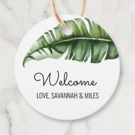 Märkre för välkomstblocket Banana Löv Bröllop Gåvor Etiketter