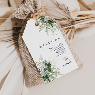 Märkre för välkomstgåva från Greenery och Guld Löv Presentetikett