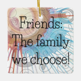 Märkre för valt familjetorgrafik / julgransprydnad keramik