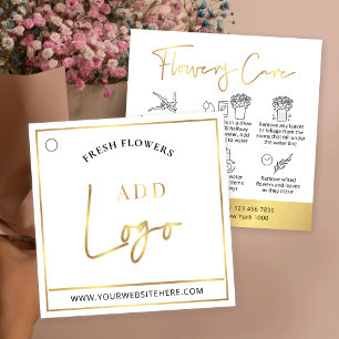 Märkre för vårdhandbok för vit och Guld Logotyp-bl Fyrkantigt Visitkort
