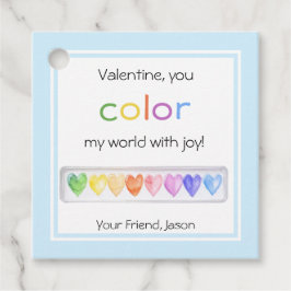 Märkre för vattenfärgpaletten Alla hjärtans dag Gåvor Etiketter