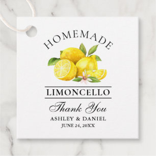 Märkre för vattenfärgslekar Limoncello Tack Gåvor Etiketter