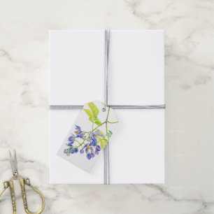 märkre för vattenfärgspresentation för lila Blommo Presentetikett
