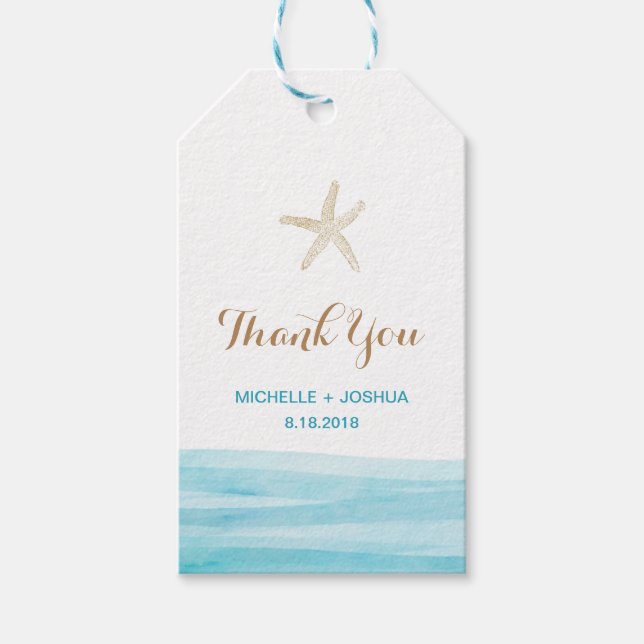 Märkre för vattentorg i Vinkara havsviken Tack Presentetikett (Framsidan)