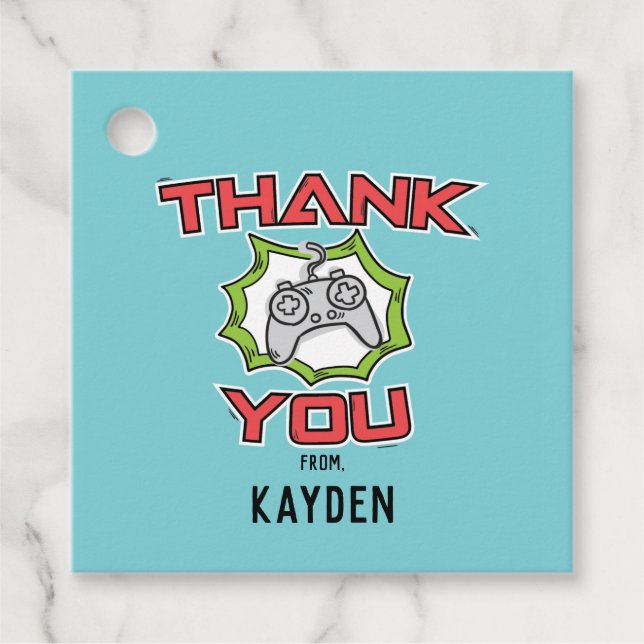 Märkre för videospel Party Tack Gåvor Etiketter (Framsida)