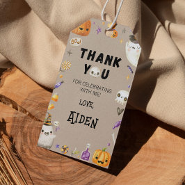 Märkre för vintage Ghost Födelsedagsfest Tack Presentetikett