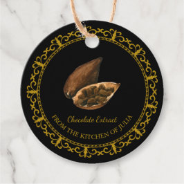 Märkre för vintage Homemade Chocolate Extract  Gåvor Etiketter