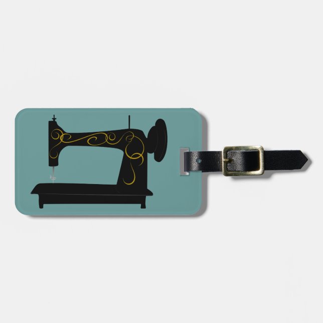 Märkre för vintagesymaskinlegitimation bagagebricka (Horisontell Framsida)