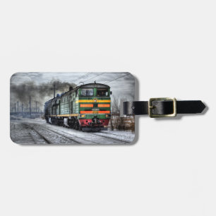Märkre för vintagetågbagage bagagebricka