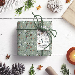 Märkre för Vinterfärg Julvinter - Foliage Gift Presentetikett