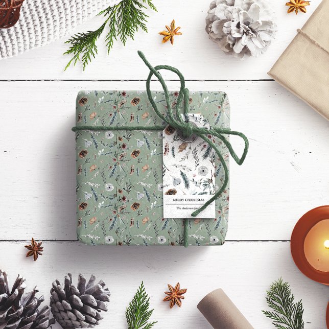 Märkre för Vinterfärg Julvinter - Foliage Gift Presentetikett (Skapare uppladdad)